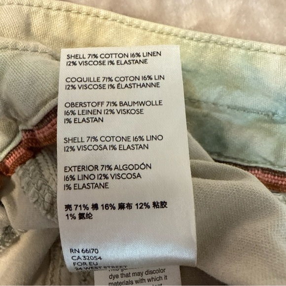 Anthropologie The Wanderer Cargo Pants Womens Size 29 Green Linen Blend - Picture 8 of 11